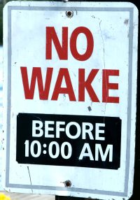 No Wake Before 10:00 AM